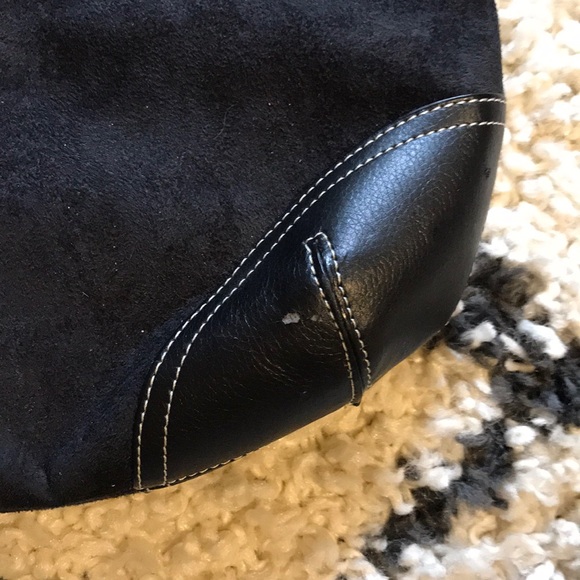 Black Suede Shoulder Purse - Picture 5 of 6
